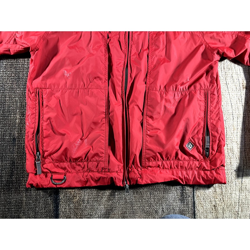 Volcom Red Jacket With Gray Hood - image 5